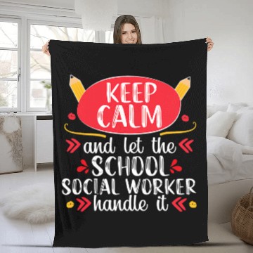 Discover School Social Worker Keep Calm Teacher Appreciation Gift Baseball Tees Fleece Blankets