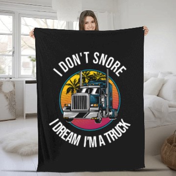 Discover Trucker 18 Wheeler Freighter Truck Driver 11 Fleece Blankets