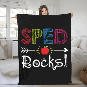 Discover Sped Rocks Teacher Student Funny Back To School Baseball Tees Fleece Blankets