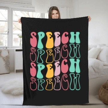 Discover Speech Therapy Retro Speech Language Pathologist Therapist 3 Baseball Tees Fleece Blankets