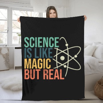 Discover Science Is Like Magic But Real Science Nerd Science Teacher Fleece Blankets