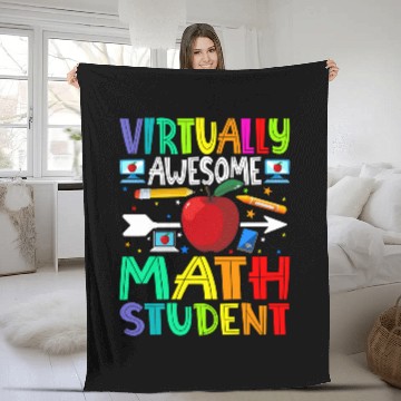 Discover Virtually Awesome Math Student Back To School Fleece Blankets