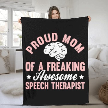 Discover Speech Therapist Speech Language Pathologist Mom Fleece Blankets