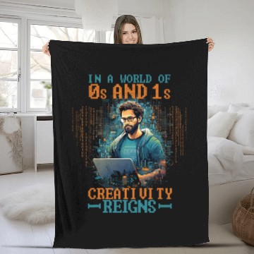 Discover Programming World Of 0s and 1s Software Developer Fleece Blankets