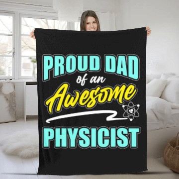 Discover Proud Dad Of Physicist Physics Student Teacher Graphic Baseball Tees Fleece Blankets