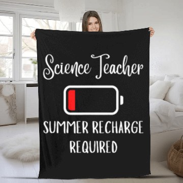 Discover Science Teacher Summer Recharge Required Baseball Tees Fleece Blankets