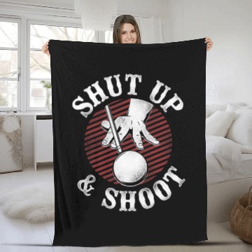 Discover Billiards Pool Player Ball vintages Retro Shut Up And Shoot Fleece Blankets