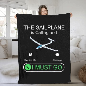 Discover Glider Plane Pilot Flying Sailplane Training Flight 1 Fleece Blankets