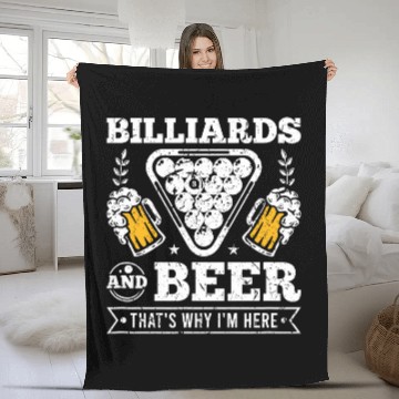 Discover Billiards Beer Pool Player Mens Billiard Fleece Blankets