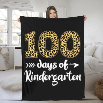 Discover Leopard 100 Days Of Kindergarten Student Teacher Boy Girl 1 Baseball Tees Fleece Blankets