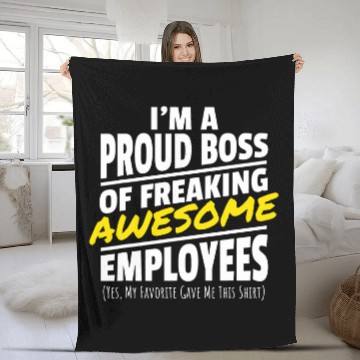 Discover Proud Boss Awesome Employees Manager Supervisor Baseball Tees Fleece Blankets
