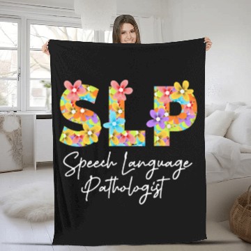 Discover Speech Therapy Speech Language Pathologist Cute Floral Baseball Tees Fleece Blankets