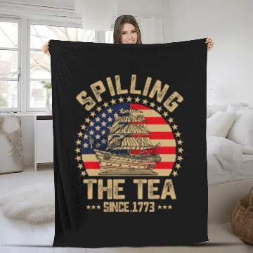 Discover Spilling The Tea Since 1773 Patriotic History Teacher Baseball Tees Fleece Blankets