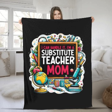 Discover School Teacher Teaching I Can Handle It Substitute Teacher Baseball Tees Fleece Blankets