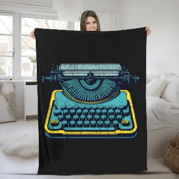 Discover Retro Typewriter Writing for Writer Creative Typewriter 1 Fleece Blankets