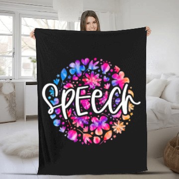 Discover Speech Therapy Speech Language Pathologist Therapist Tie Dye Fleece Blankets
