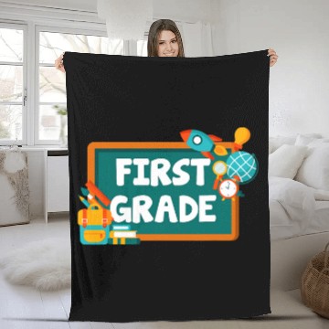 Discover First Grade 1st Grade Teacher Appreciation School Baseball Tees Fleece Blankets