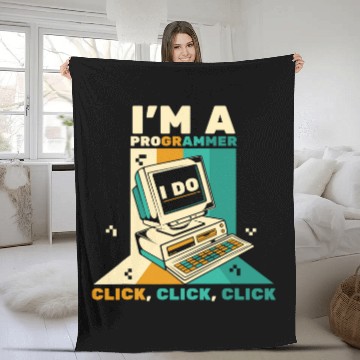 Discover Im A Programmer Click Software Engineer Coder Programmer Zip Fleece Blankets