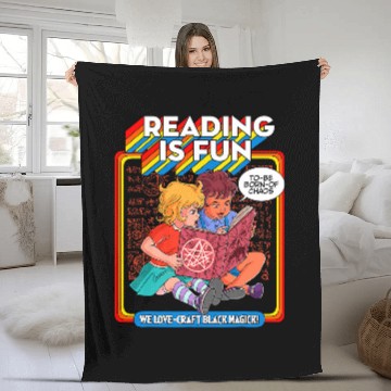 Discover Blackcraft Witchcraft Necronomicon beginner Reading is Fun Fleece Blankets