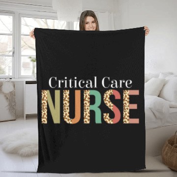 Discover Leopard Critical Care nurses Print For Nursing Student Fleece Blankets