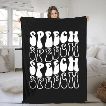 Discover Speech Therapy Speech Language Pathologist Therapist Groovy Zip Fleece Blankets