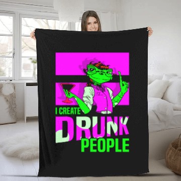 Discover I Create Drunk People Lizard Waiter Bartender Bartending Fleece Blankets