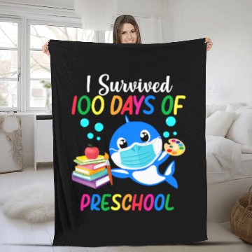 Discover I Survived 100 Days Of Preschool Teacher Student Fleece Blankets