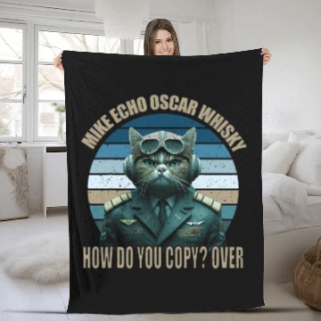 Discover Funny Cat Pilot Mike Echo Oscar Whisky How Do You MEOW 3 Baseball Tees Fleece Blankets