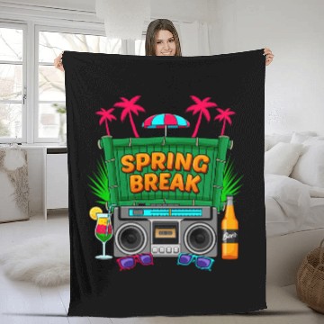 Discover Spring Break Party Semester break Spring Break 3 Fleece Blankets