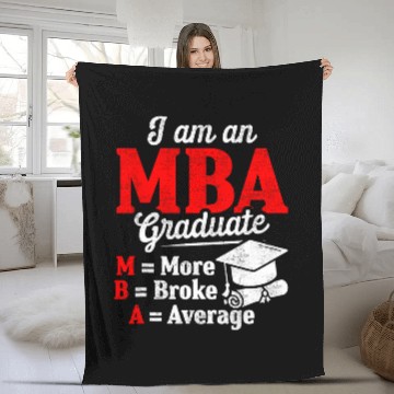 Discover MBA Student Average Business Degree Graduation Fleece Blankets