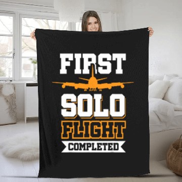 Discover First Solo Flight Completed Fleece Blankets