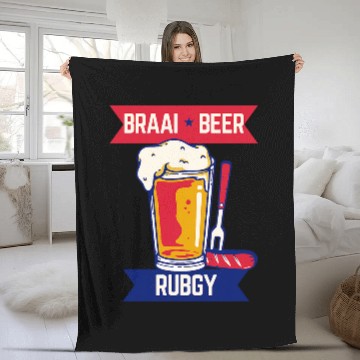 Discover Braai Beer Rugby South African Baseball Tees Fleece Blankets