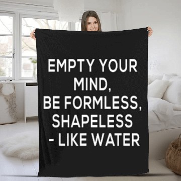 Discover Empty your mind be formless shapeless like water Kung Fu Fleece Blankets