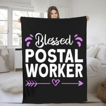 Discover Blessed Postal Worker Mailman Mail Post Office Fleece Blankets