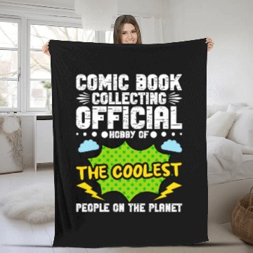 Discover Comic Book Collecting Comic Book Owner Comics Collector Fleece Blankets