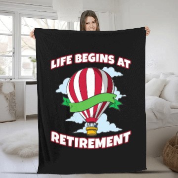 Discover Life Beginns At Retirement Hotair balloon Pilot Baseball Tees Fleece Blankets