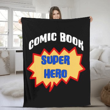 Discover Comic Book Super Hero Funny Fleece Blankets