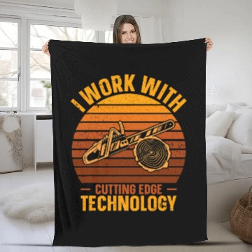 Discover I Work With Cutting Edge Technology Carpenter Woodworker Fleece Blankets