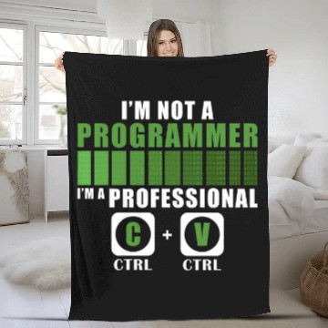 Discover Im Not A Programmer Funny Programming Computer Coder Fleece Blankets