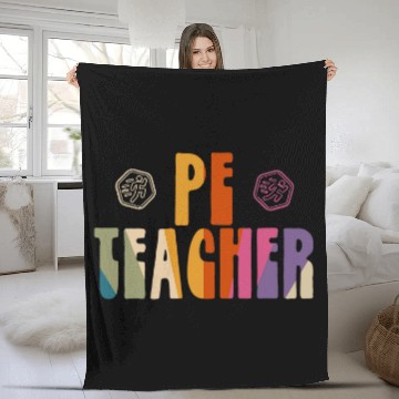 Discover PE Teacher Physical Education School Matching Group Phys Ed Baseball Tees Fleece Blankets
