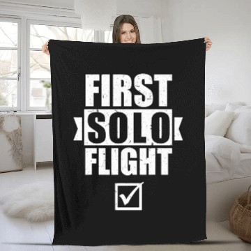 Discover First Solo Flight Baseball Tees Fleece Blankets