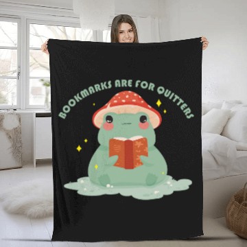 Discover Frog Bookmarks Are For Quitters Books Fleece Blankets