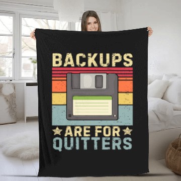Discover Funny Backups for Quitters joke IT Developer programmer Tech Baseball Tees Fleece Blankets