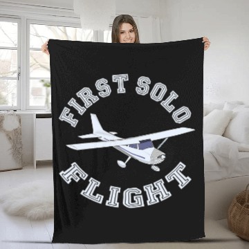 Discover First Solo flight a new pilot is born Fleece Blankets