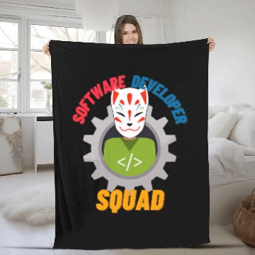 Discover Graphic Software Developer squad Zip Fleece Blankets