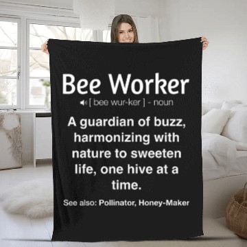 Discover Funny Bee Worker Fleece Blankets
