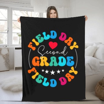 Discover Second Grade Field Day Squad Teacher PE Field Trip Fleece Blankets