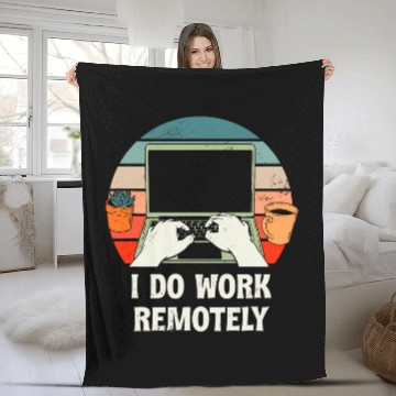 Discover I Do Work Remotely WFH Employee Work From homes Staff Boss Baseball Tees Fleece Blankets