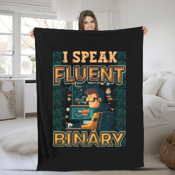 Discover I Speak Fluent Binary Code Programmer 1 Zip Fleece Blankets