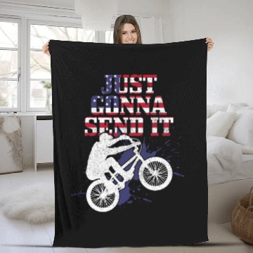 Discover Just Gonna Send It BMX American Flag Patriotic gift Baseball Tees Fleece Blankets